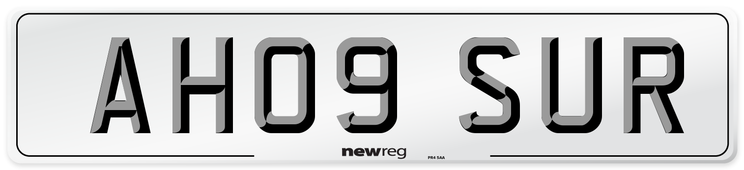 AH09 SUR Number Plate from New Reg